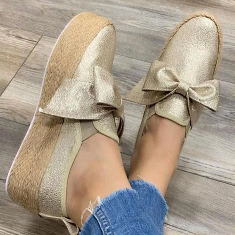 Platform Slip On Flats Leather Suede Sneakers