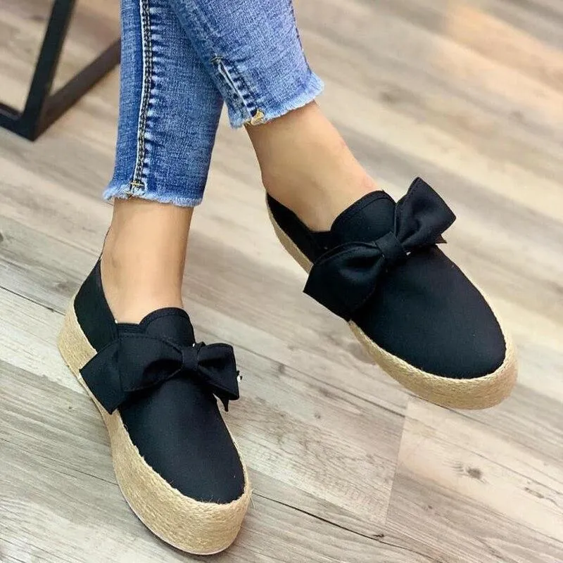 Platform Slip On Flats Leather Suede Sneakers