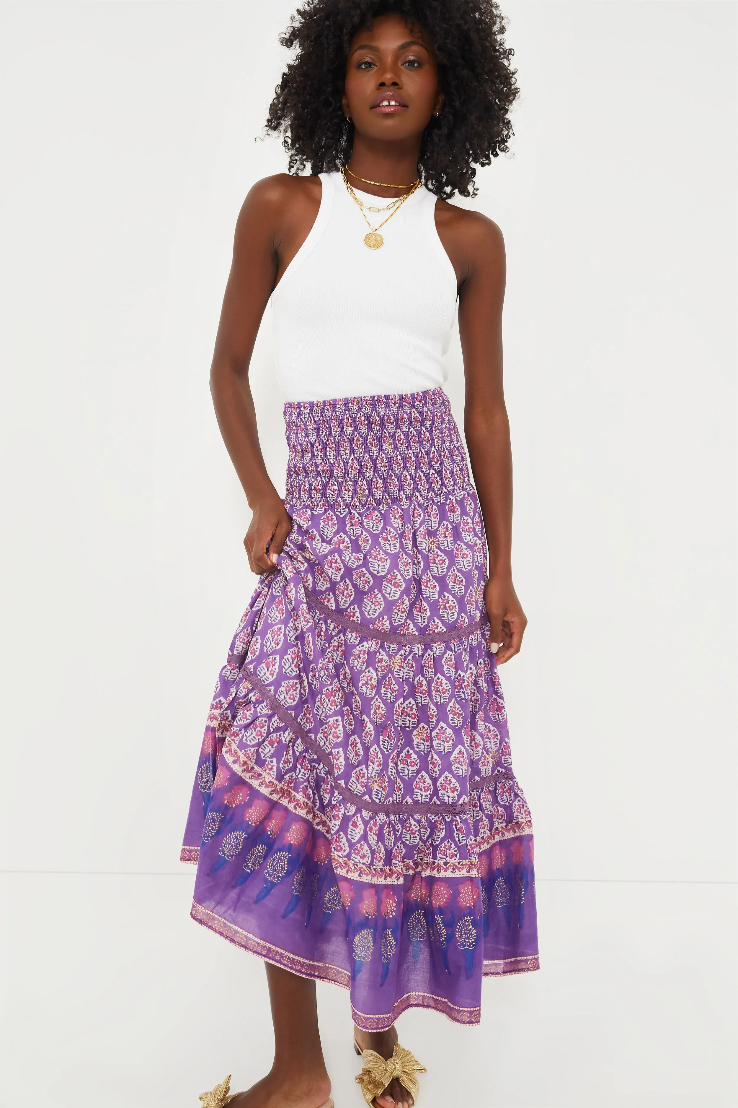 Purple Print Mandy Maxi Skirt