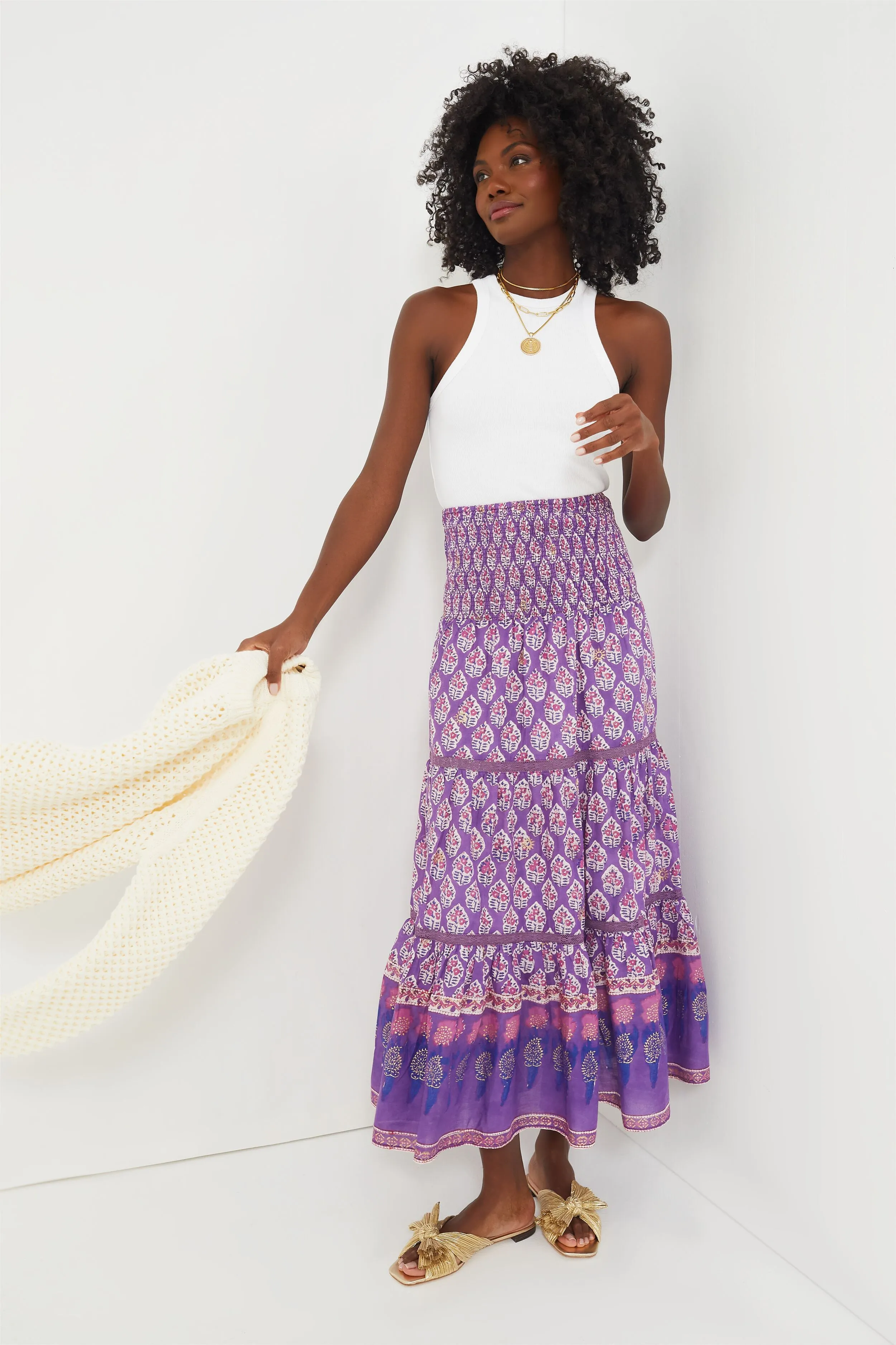 Purple Print Mandy Maxi Skirt