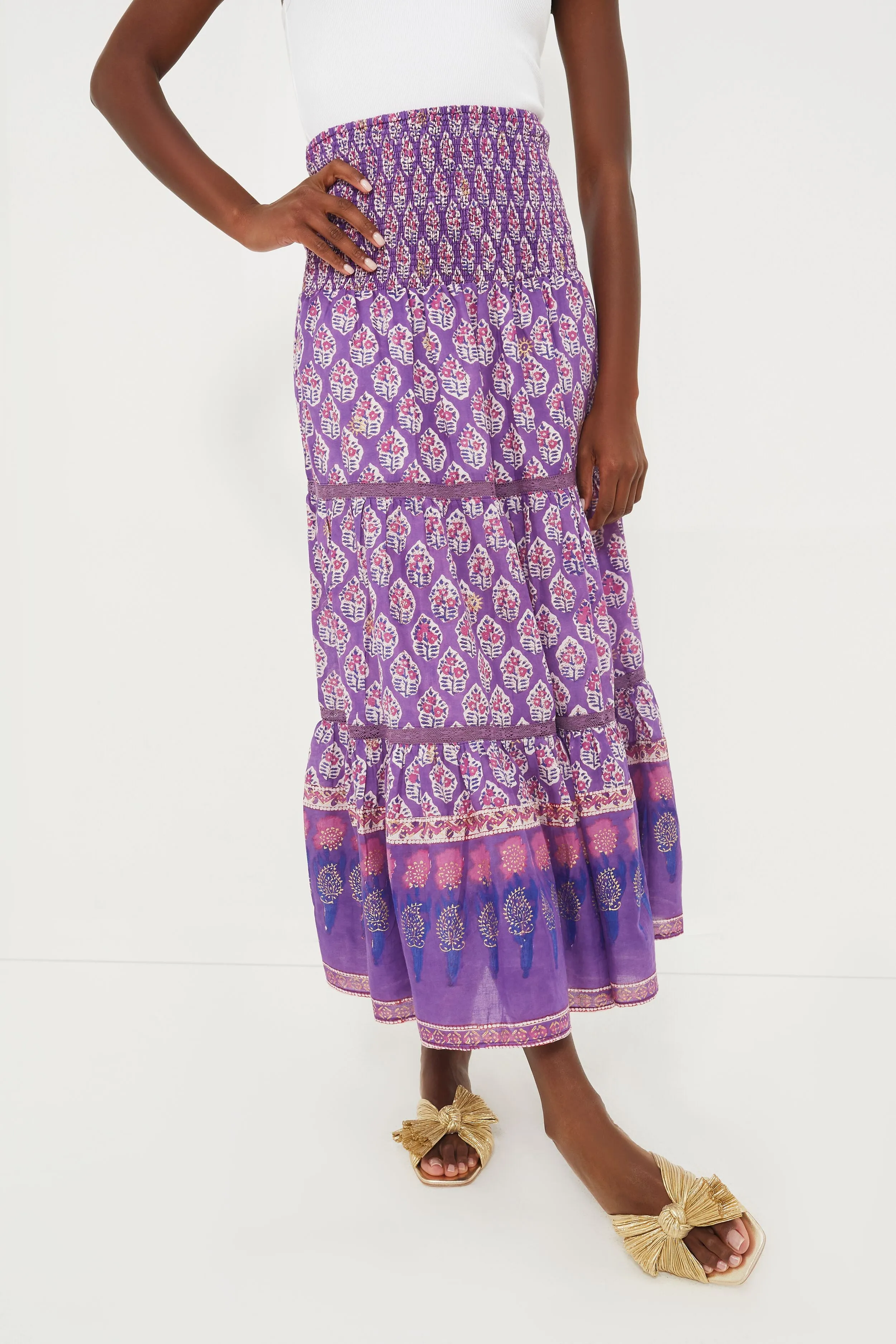 Purple Print Mandy Maxi Skirt