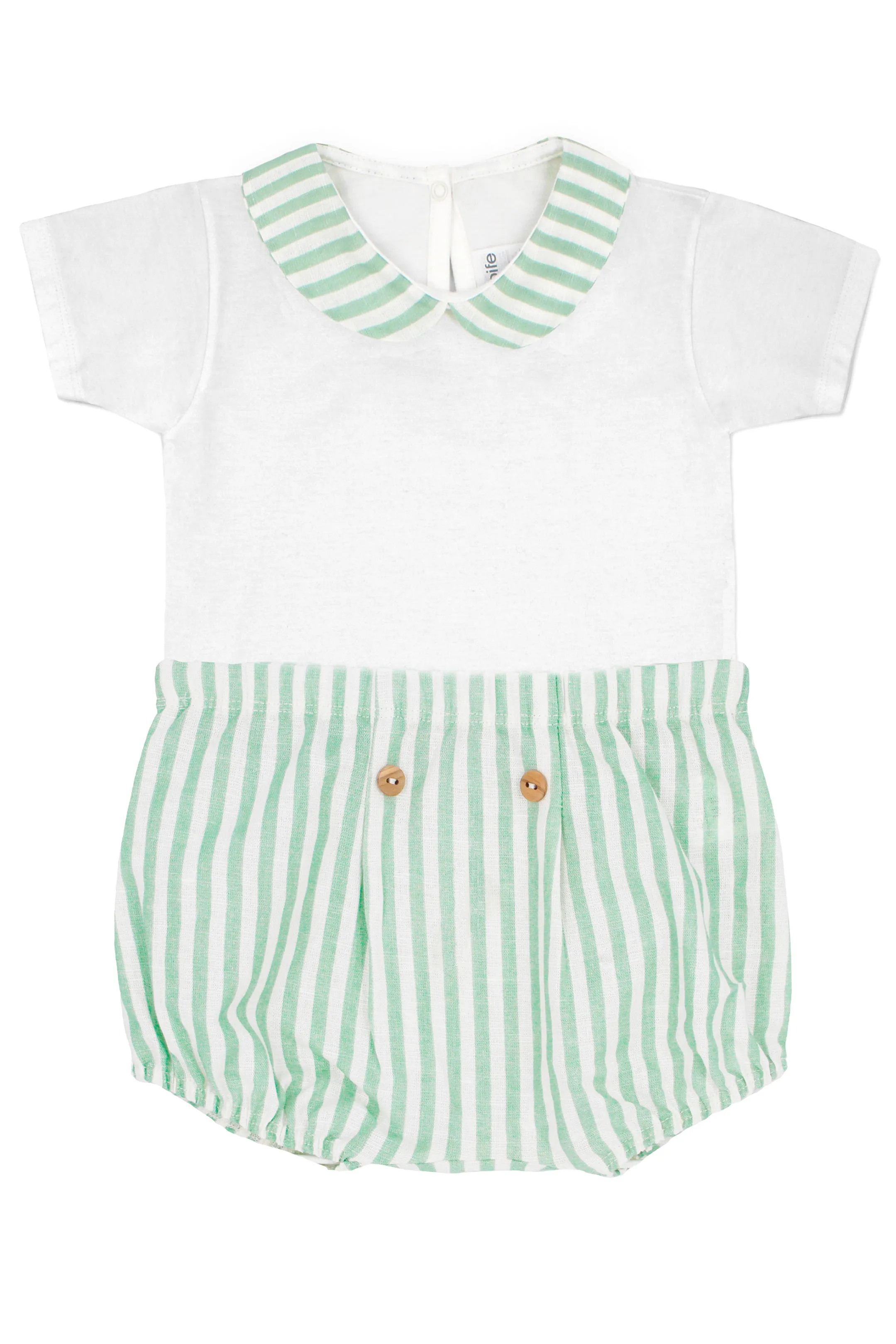 "Lawrence" Bodysuit & Sage Green Stripe Jam Pants