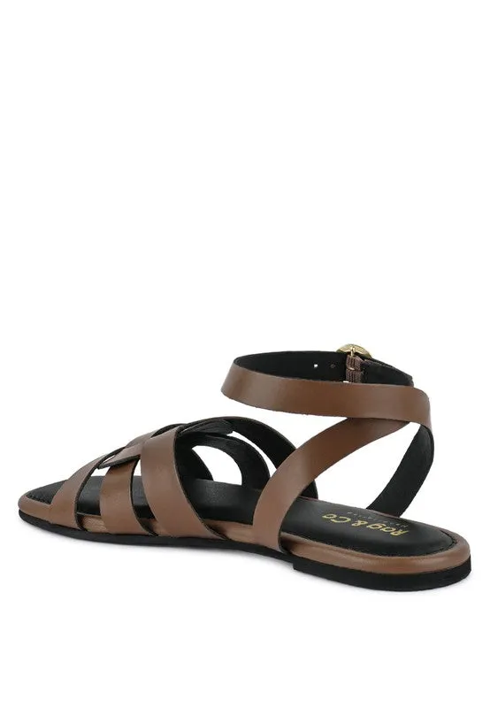 RAG & Co. ASHTON Flat Ankle Strap Sandals