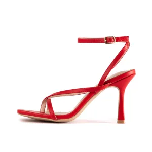 RAID Dorneah Square Toe Post Sandal In Red