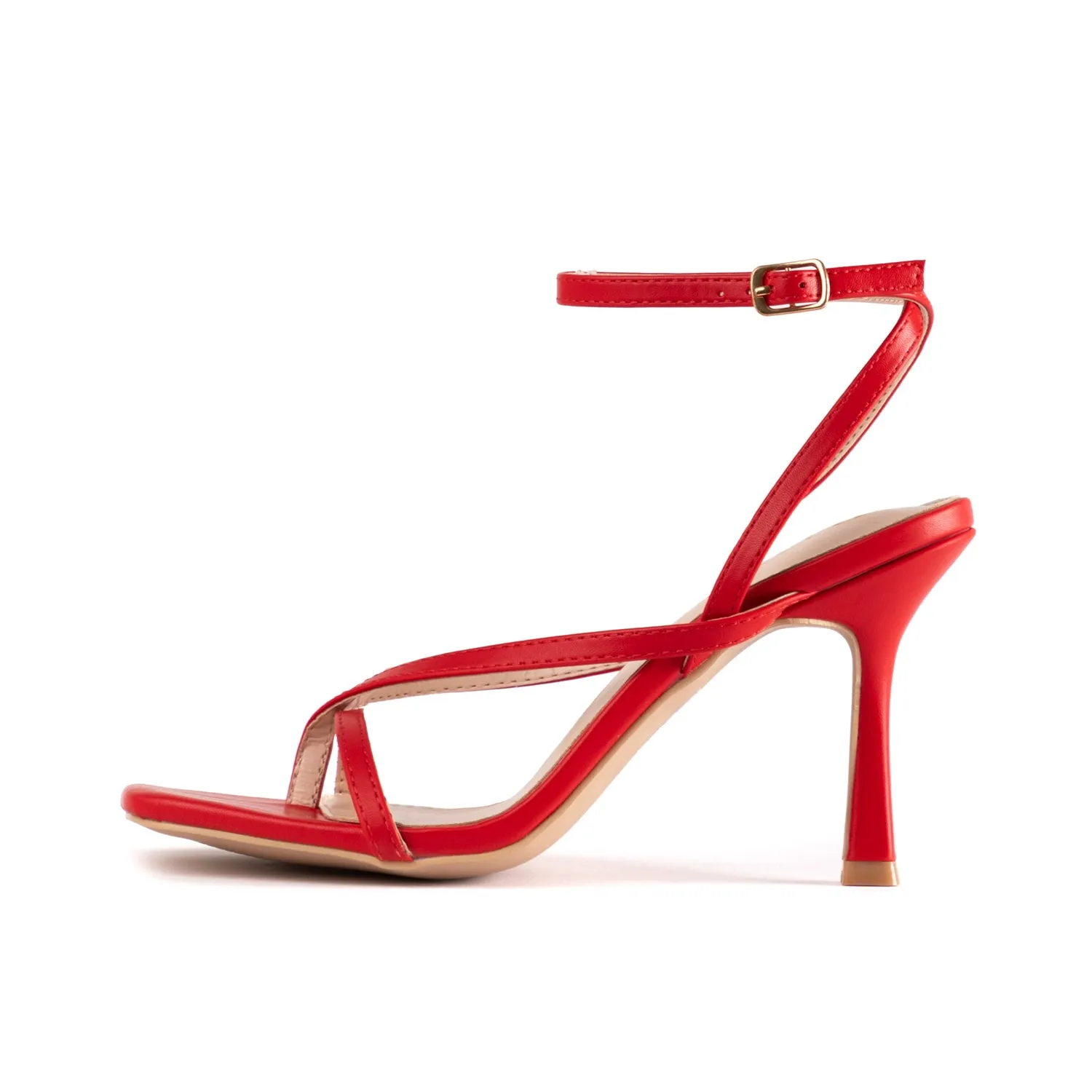 RAID Dorneah Square Toe Post Sandal In Red