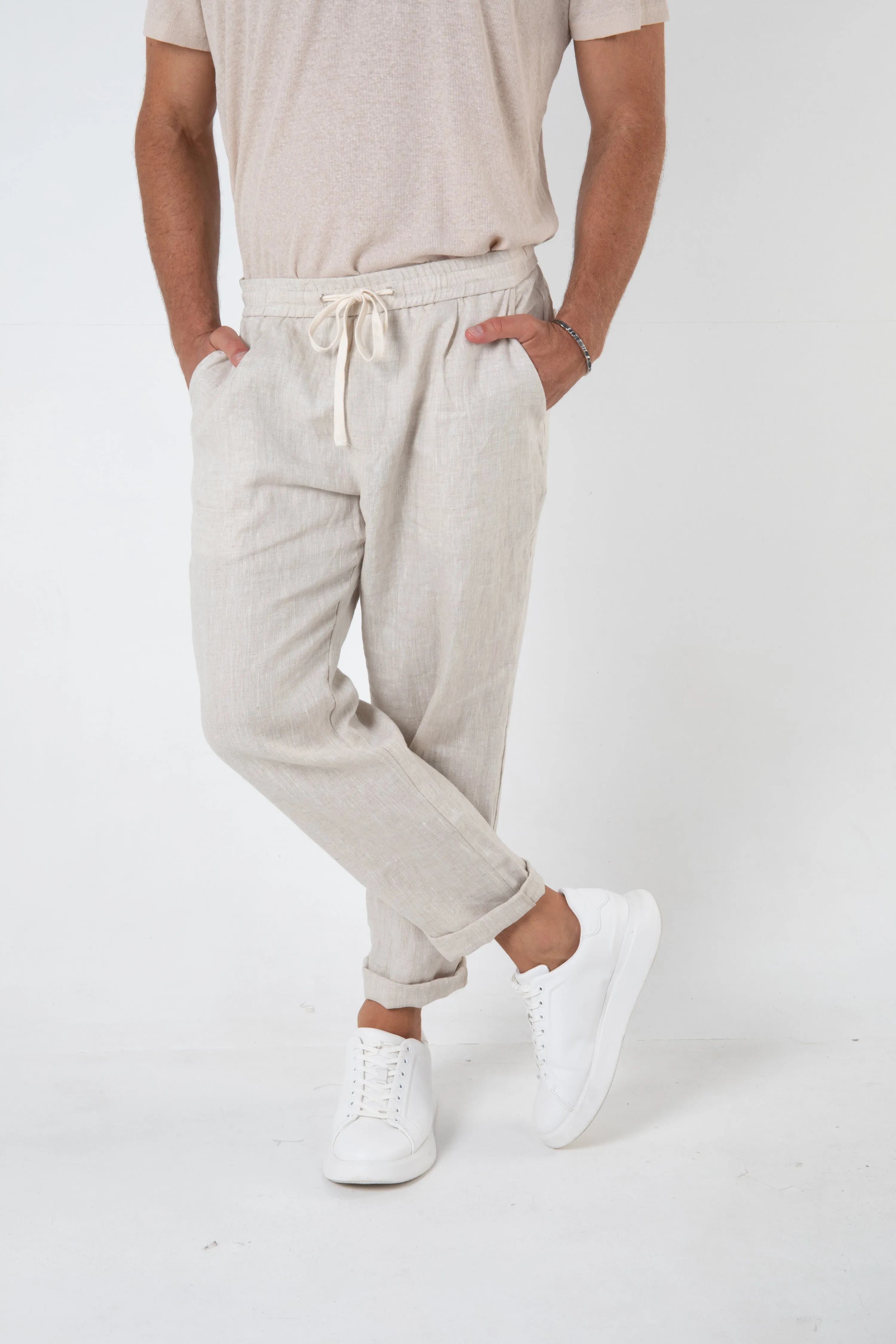 RAVELLO LINEN PANT - NATURAL