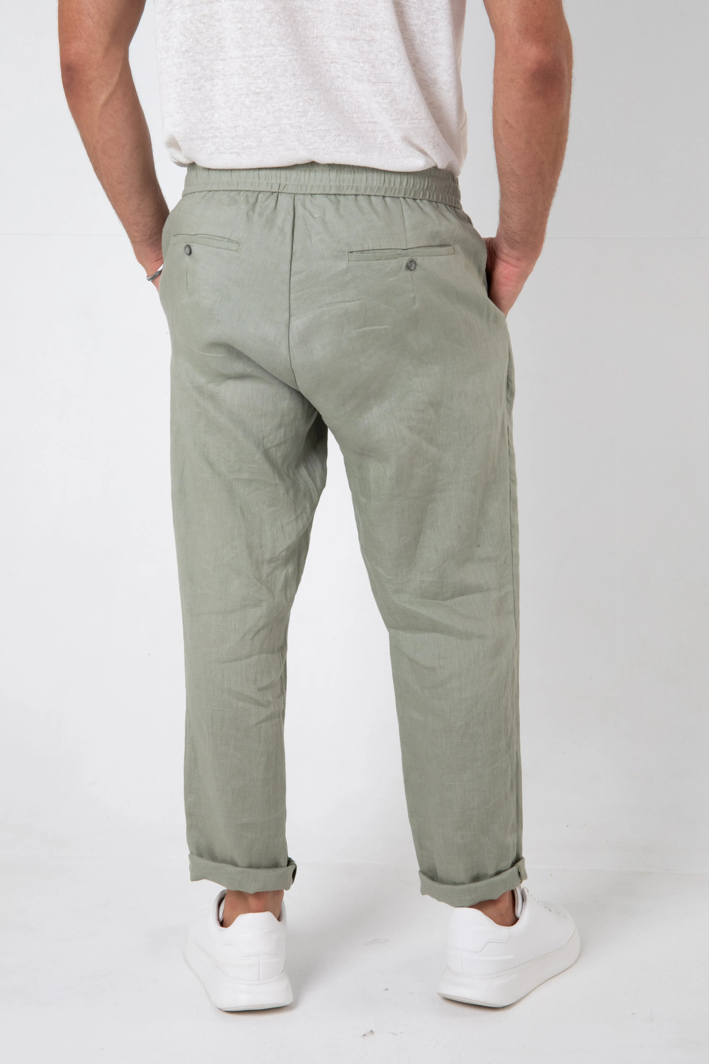 RAVELLO LINEN PANT - SAGE