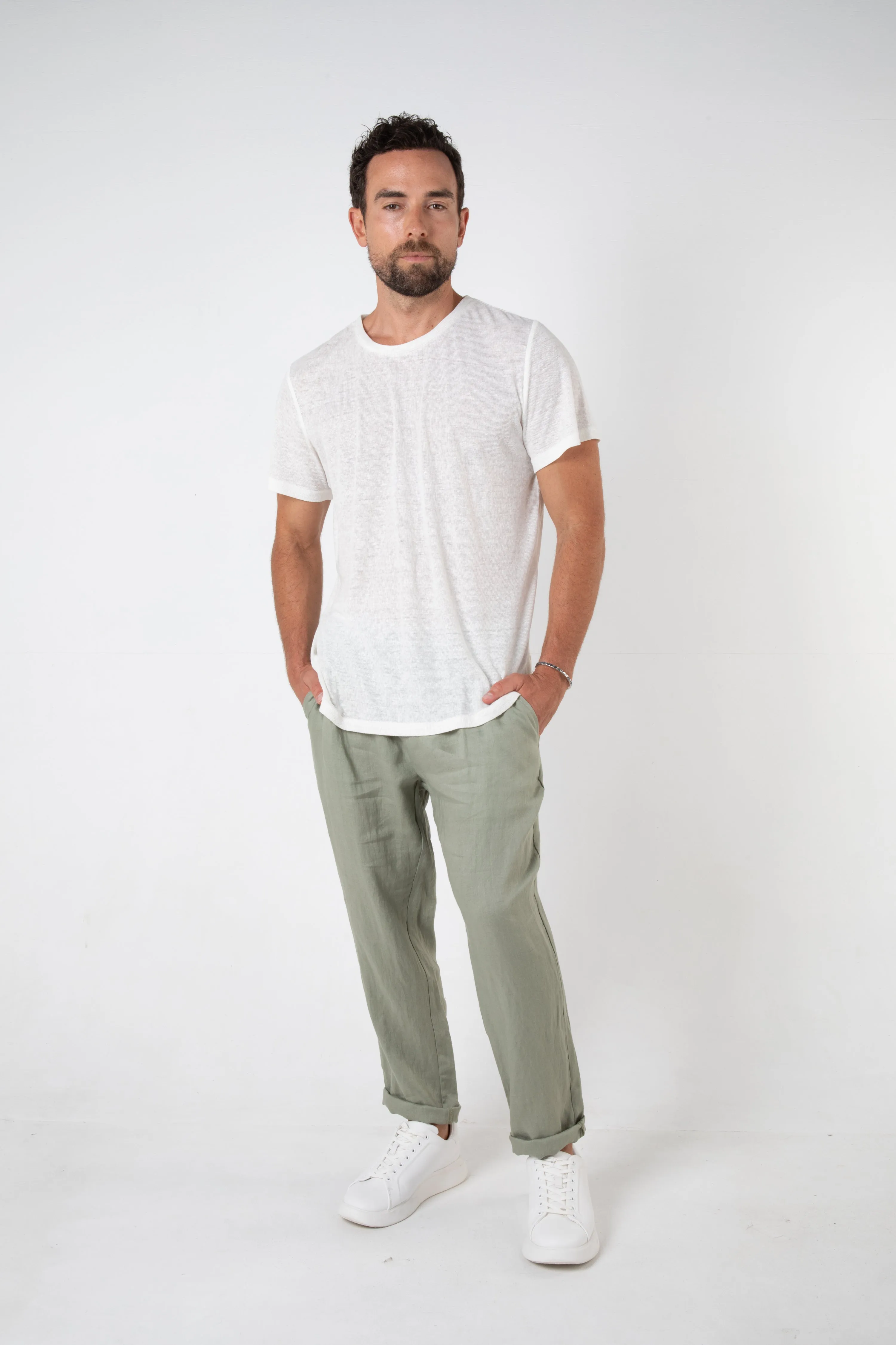 RAVELLO LINEN PANT - SAGE