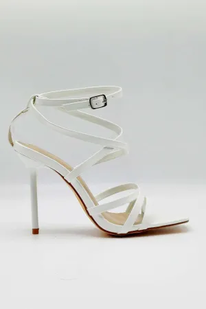 Reeba Strappy High Heel Sandals in White