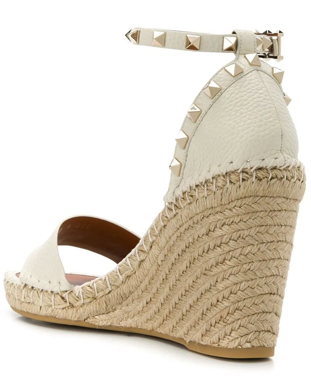 Rockstud Espadrille Wedge in Ivory