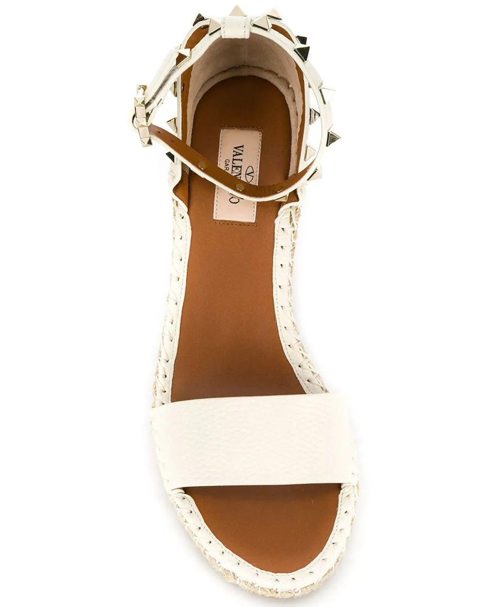 Rockstud Espadrille Wedge in Ivory