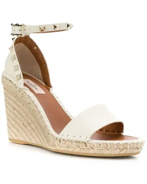 Rockstud Espadrille Wedge in Ivory