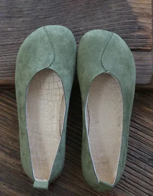 Round Toe Suede Slip-on Flats