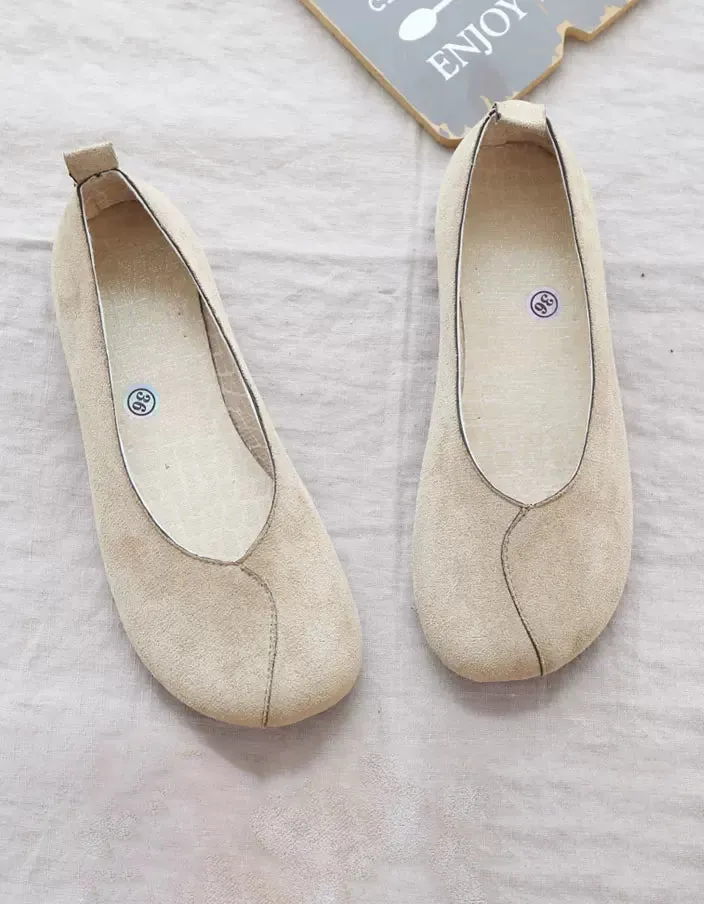 Round Toe Suede Slip-on Flats