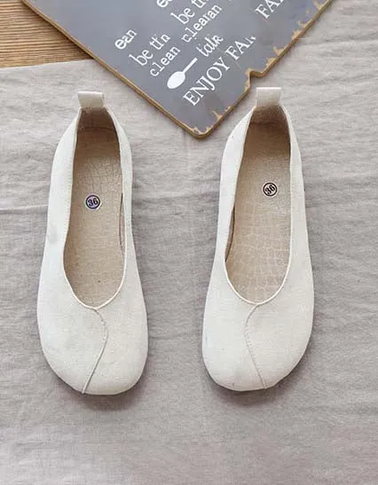 Round Toe Suede Slip-on Flats