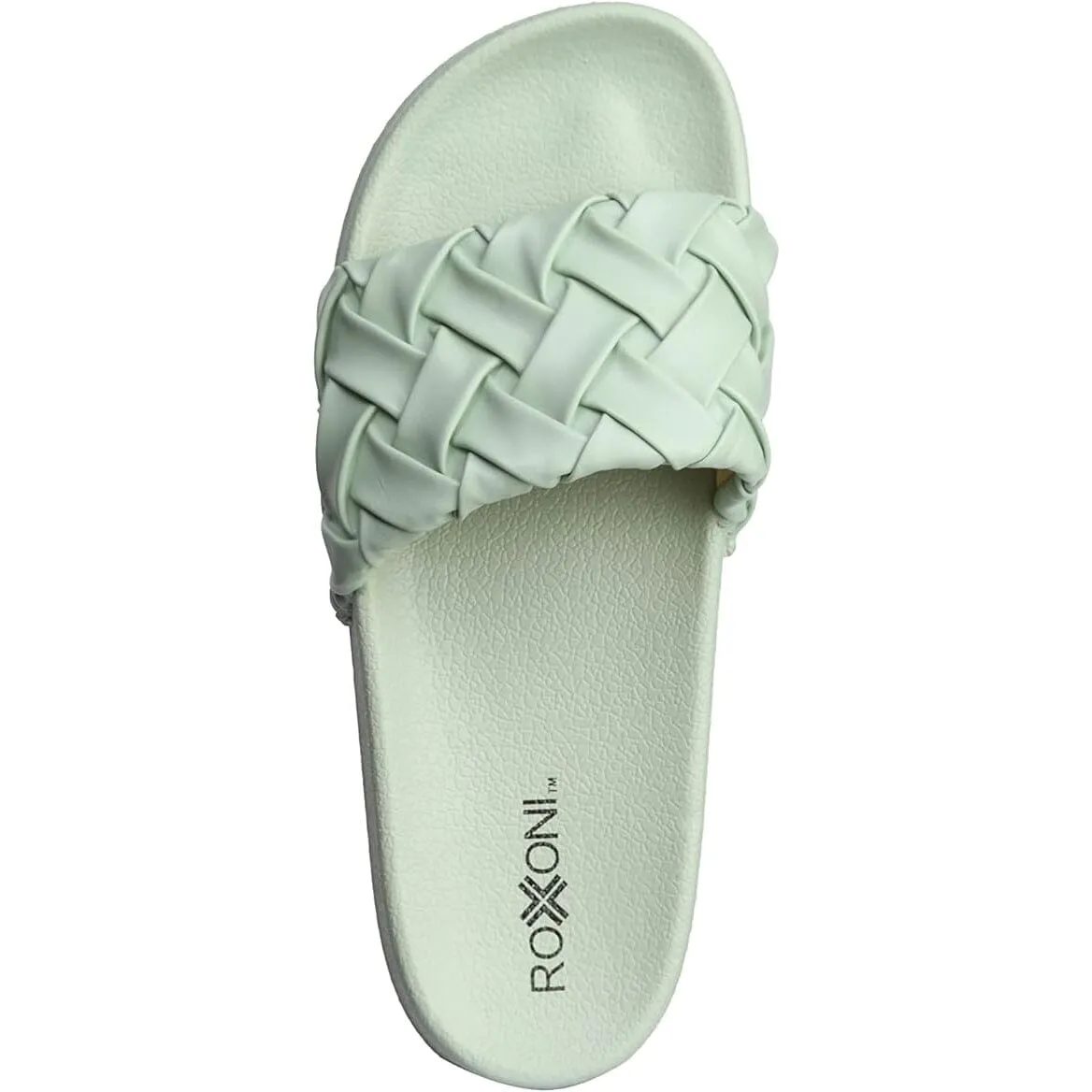 Roxoni Faux Leather Slides, Trendy Slides for Women