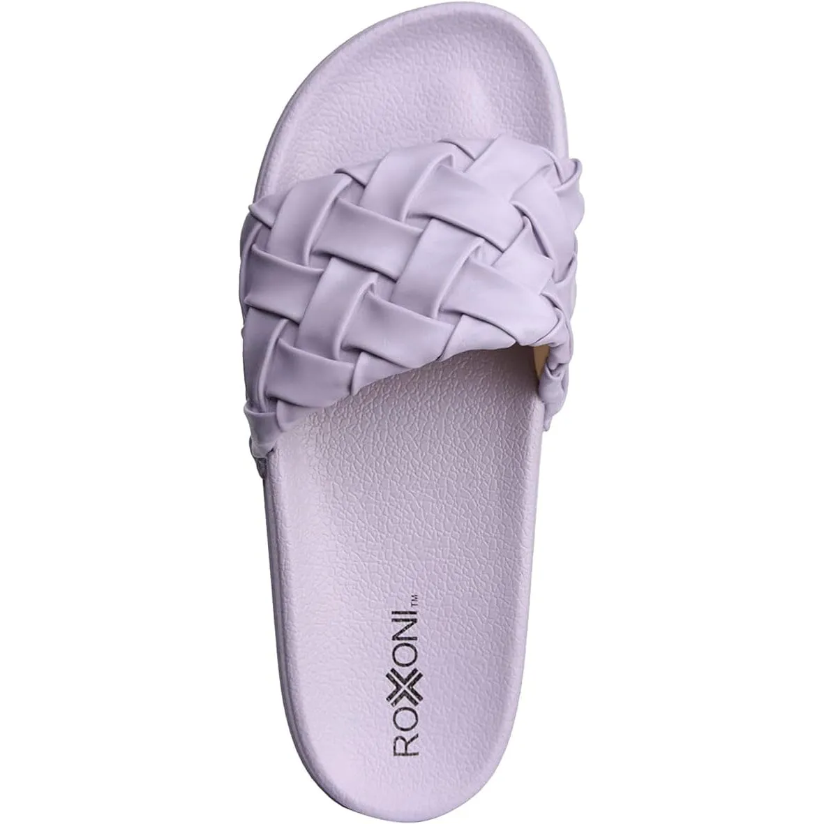 Roxoni Faux Leather Slides, Trendy Slides for Women