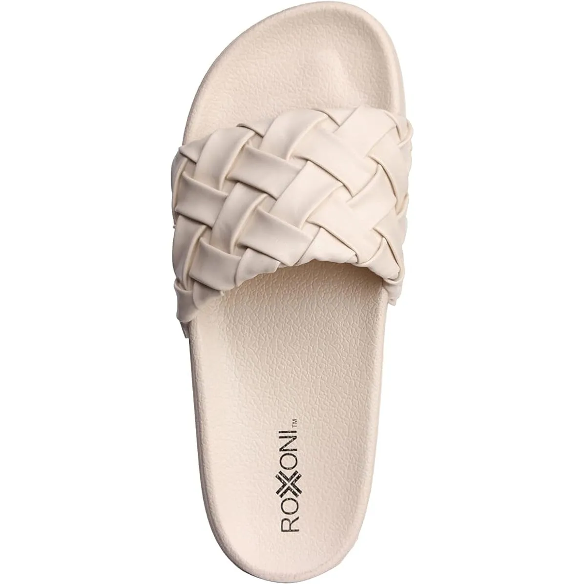 Roxoni Faux Leather Slides, Trendy Slides for Women