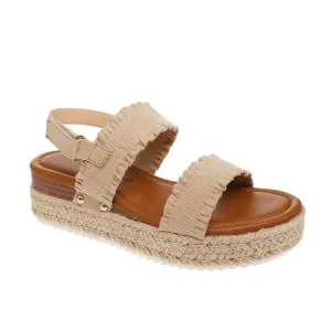 Ruffle Strap Wedge Sandal