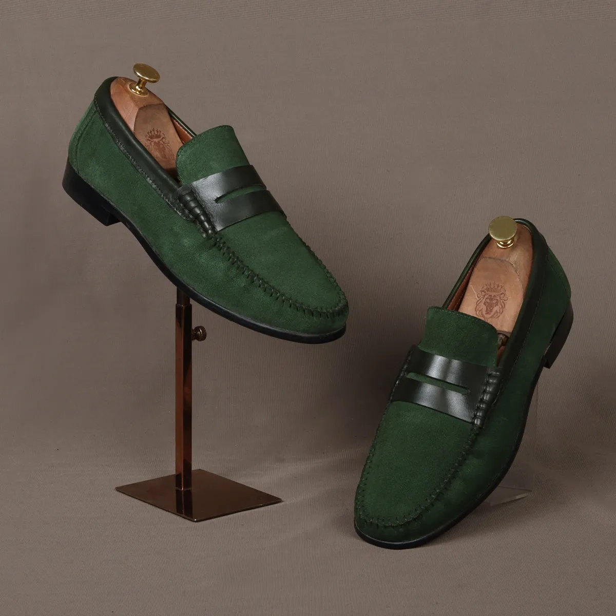 Silhouette Green Loafers Suede Leather