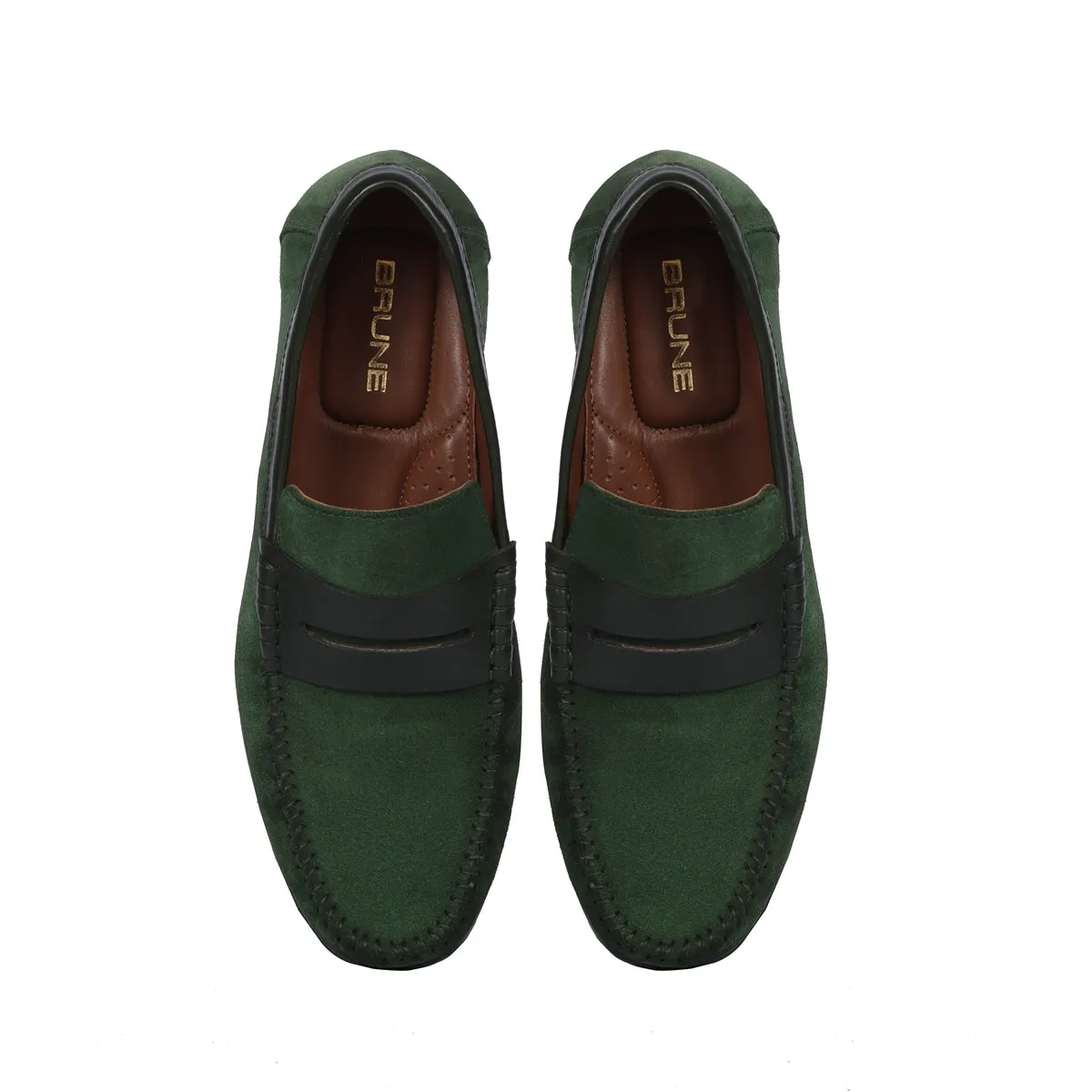 Silhouette Green Loafers Suede Leather