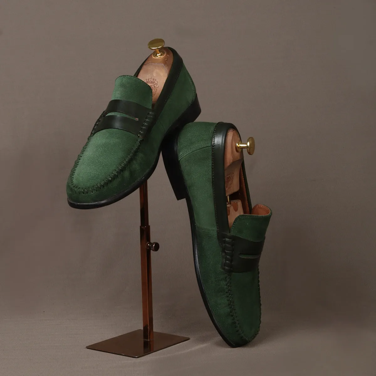 Silhouette Green Loafers Suede Leather