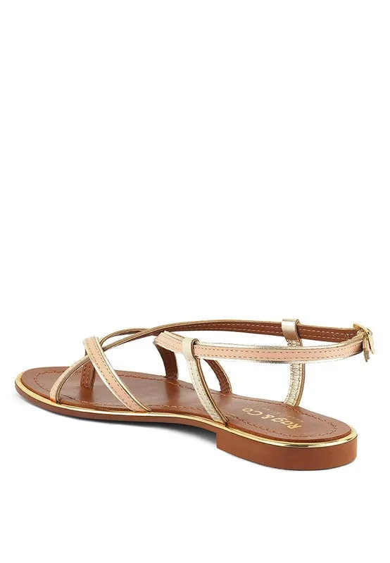 Sole Mates Leather Strappy Flat Thong Sandals