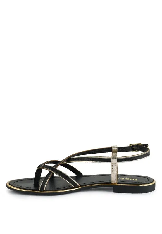 Sole Mates Leather Strappy Flat Thong Sandals