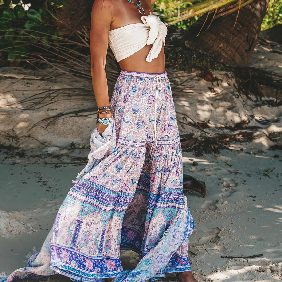 Summer Boho Maxi Skirt