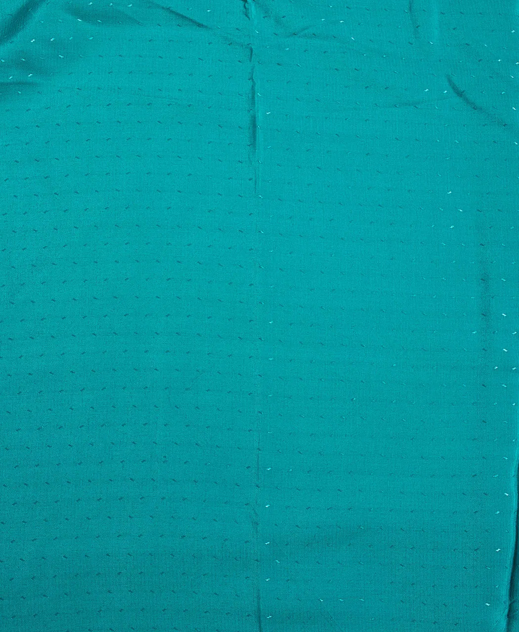 Teal Plain Dobby Rayon Fabric