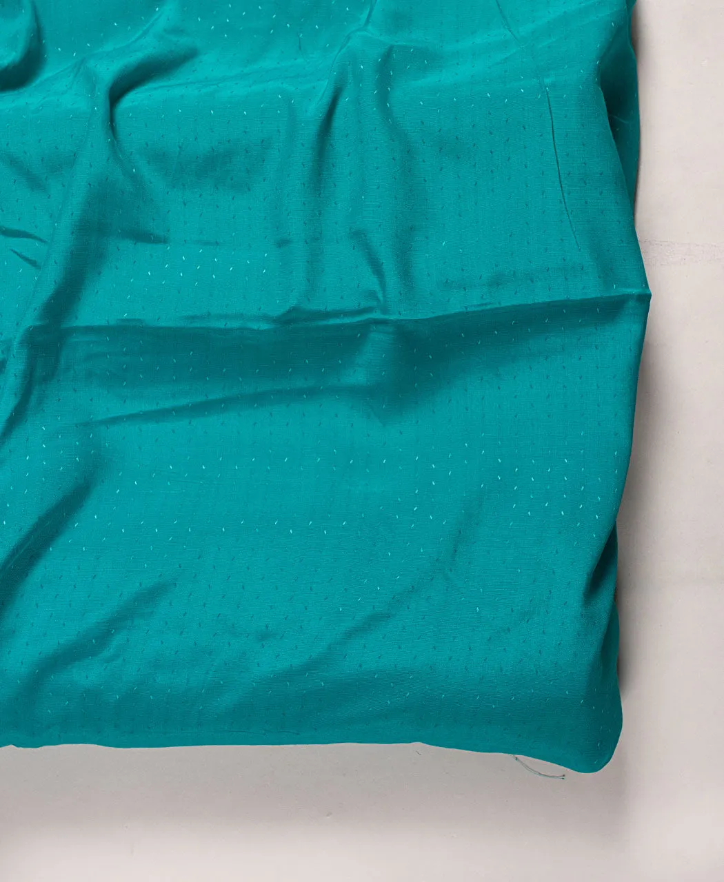 Teal Plain Dobby Rayon Fabric